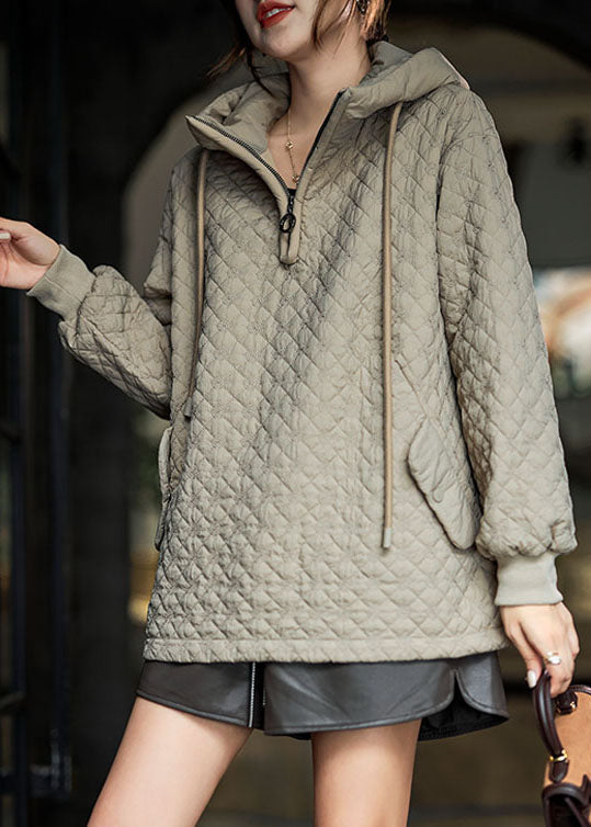 Luvik | Sukatakkia suklaanvärinen hupulla, jossa on naru ja hieno puuvillavetoketju, talvikäyttöön tarkoitetut vuorattuja takkeja