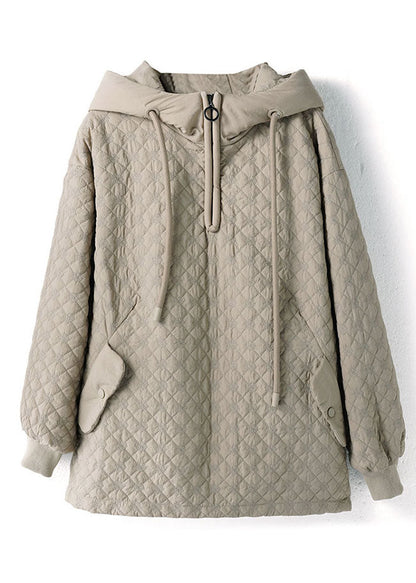 Luvik | Sukatakkia suklaanvärinen hupulla, jossa on naru ja hieno puuvillavetoketju, talvikäyttöön tarkoitetut vuorattuja takkeja