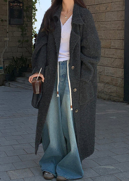 Luvik | Tummanharmaat villatakki verkkotaskuilla