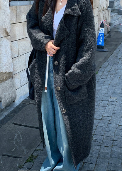 Luvik | Tummanharmaat villatakki verkkotaskuilla