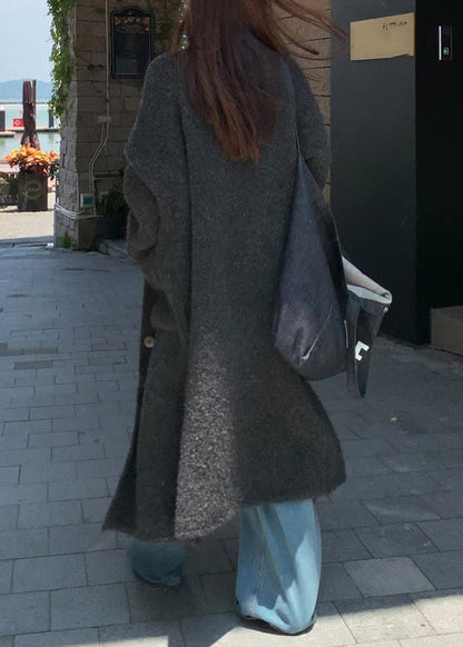 Luvik | Tummanharmaat villatakki verkkotaskuilla