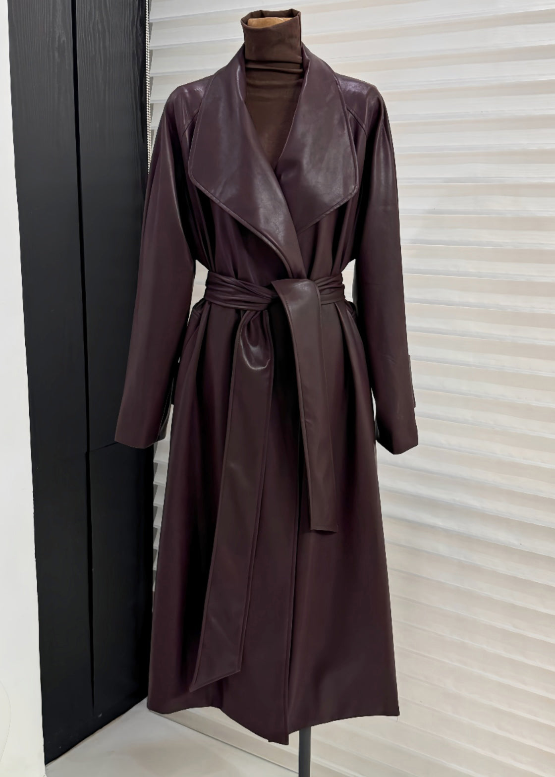 Luvik | Lila Rote Peter Pan Kaulus Sidottu Keinonahka Talvitakit