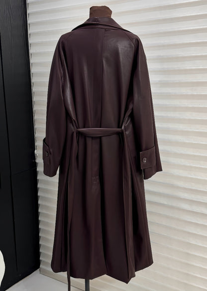 Luvik | Lila Rote Peter Pan Kaulus Sidottu Keinonahka Talvitakit