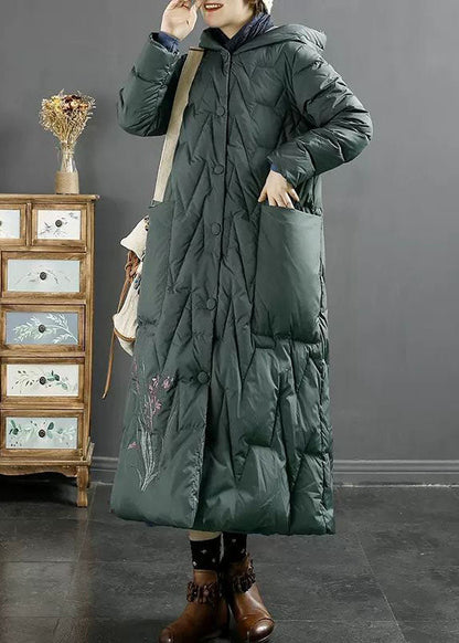 Luvik | Vahva untuvainen talvitakki brodeeratulla hupulla Roter