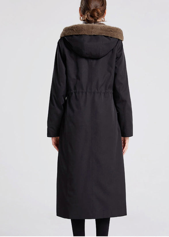 Luvik | Irrotettavat punaiset samettiset minkkihupparit talvella