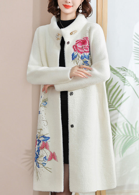 Luvik | Maxi takki lurex-minkistä, jossa on korkea kaulus ja napit