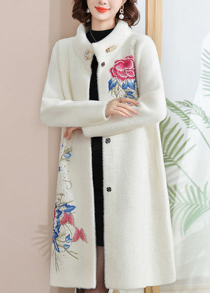 Luvik | Maxi takki lurex-minkistä, jossa on korkea kaulus ja napit