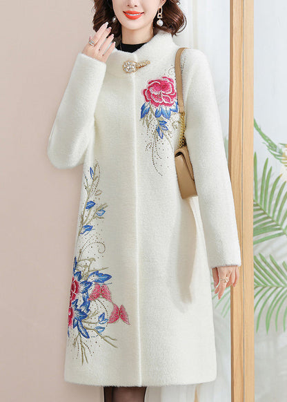 Luvik | Maxi takki lurex-minkistä, jossa on korkea kaulus ja napit