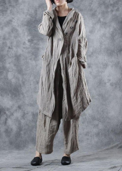 Luvik | nude Lin sininen Käänteinen puuvillapusero pitkähihainen takki