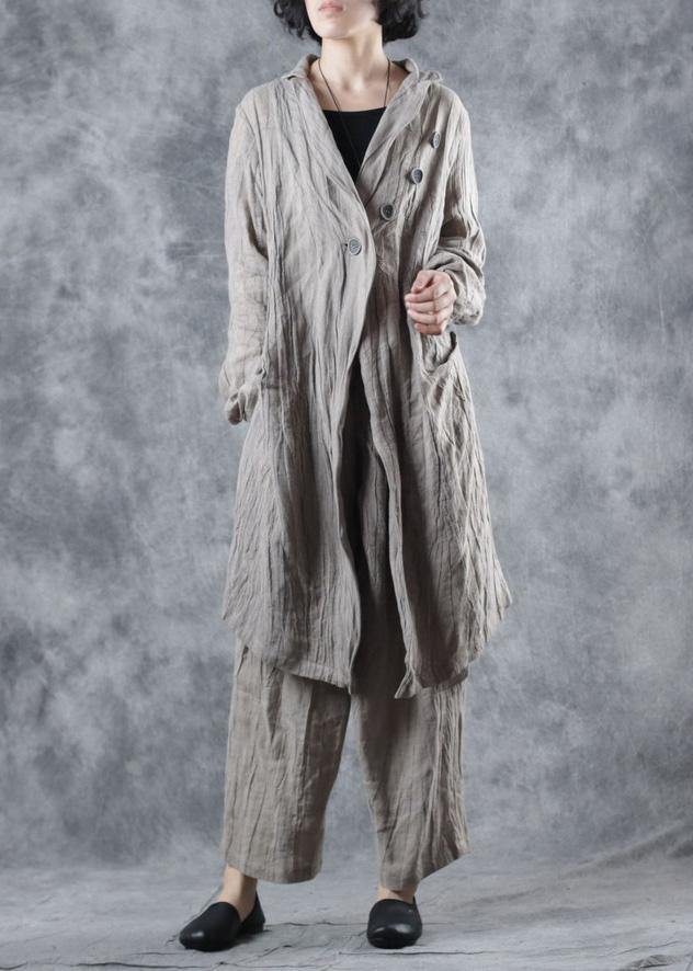 Luvik | nude Lin sininen Käänteinen puuvillapusero pitkähihainen takki