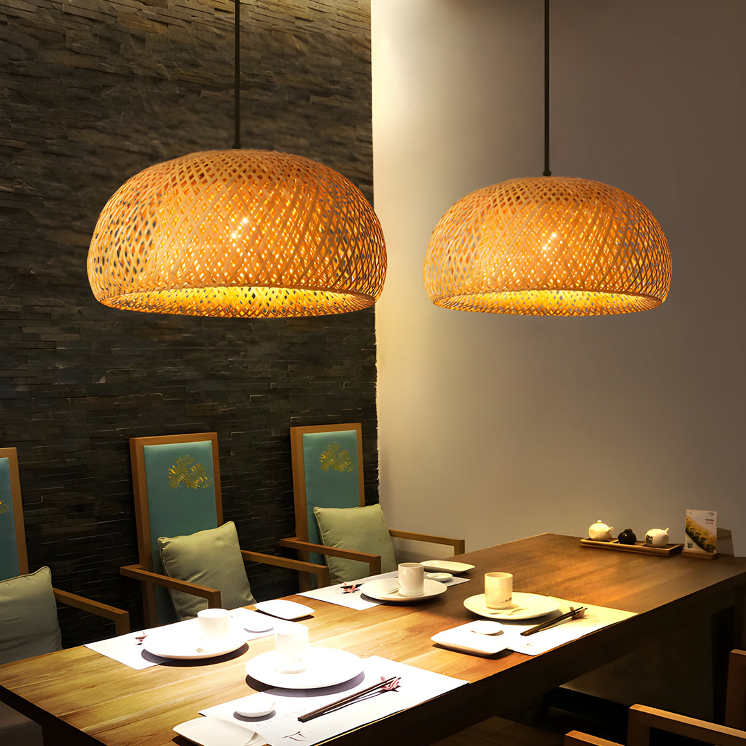 Bamboo Lampe Håndstrikket Kinesisk Stil Veving | Luvikno