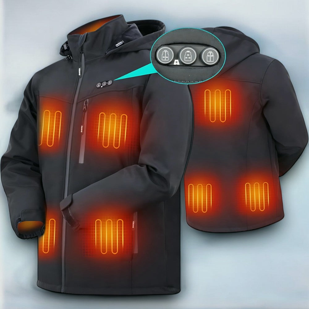 Luvik | Miesten takki Tim ladattavalla akulla - 8 lämmitysaluetta ja mukavuutta