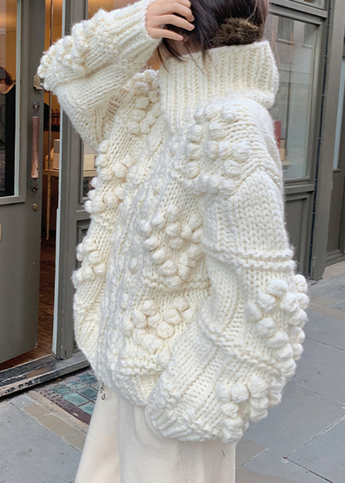 Luvik | Beige zippered comfortable cotton knits