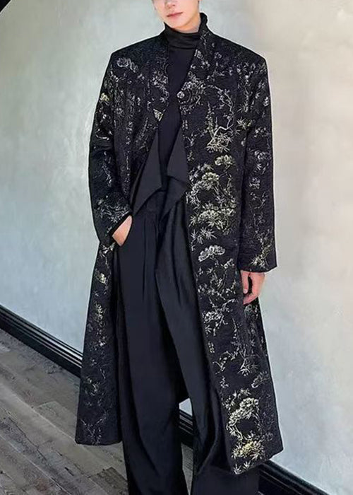 Luvik | Pitkät takit miehille avonaisilla sivuilla mustat