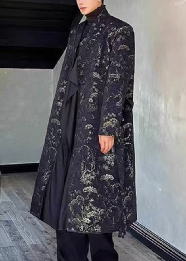 Luvik | Pitkät takit miehille avonaisilla sivuilla mustat