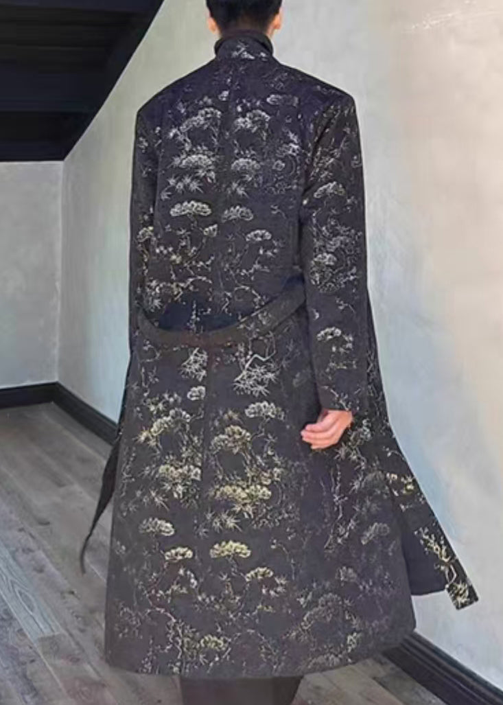 Luvik | Pitkät takit miehille avonaisilla sivuilla mustat