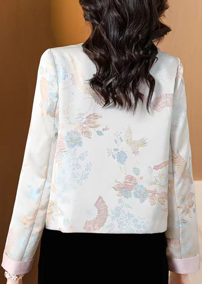 Luvik | Vaaleansininen korkeakauluksinen nappisatinjakki