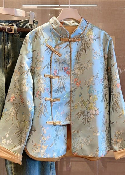 Luvik | Napitettu takki painatuksilla ja korkea kaulus