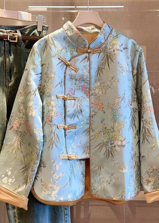 Luvik | Napitettu takki painatuksilla ja korkea kaulus