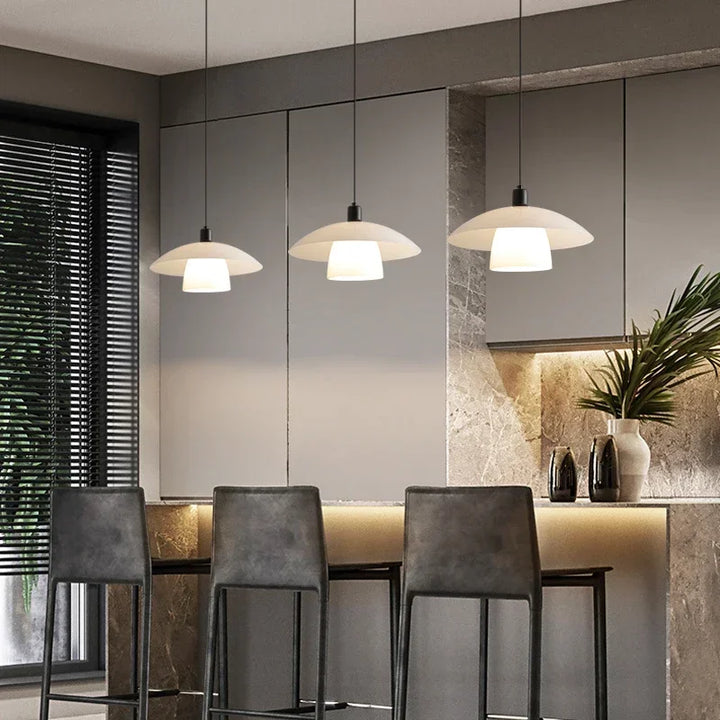 Moderne Japansk Pendellampe laget av Glass – Minimalistisk Hengelys for Spisestue og Kjøkken | Luvikno