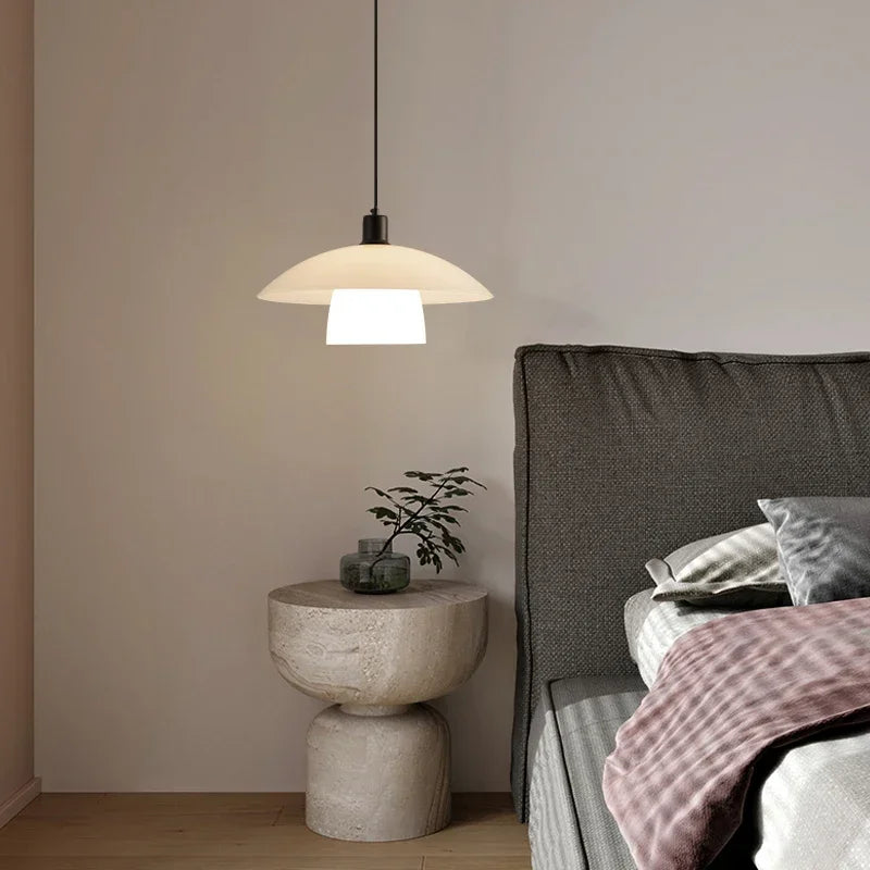 Moderne Japansk Pendellampe laget av Glass – Minimalistisk Hengelys for Spisestue og Kjøkken | Luvikno