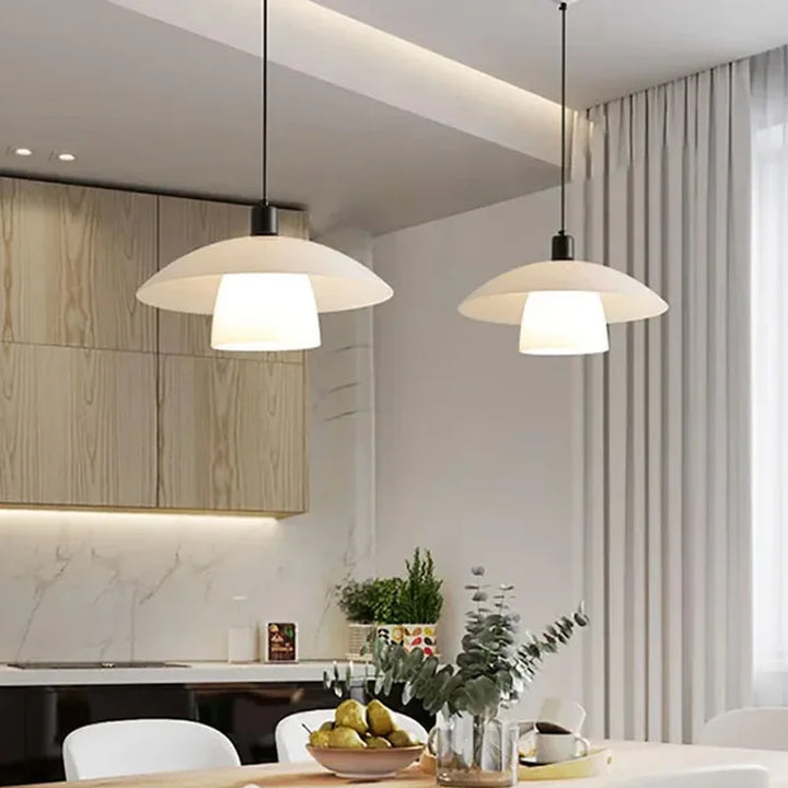 Moderne Japansk Pendellampe laget av Glass – Minimalistisk Hengelys for Spisestue og Kjøkken | Luvikno