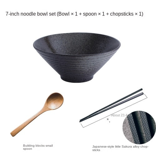 Utsøkt japansk keramisk bollesett for ramen, suppe og ris | Luvikno