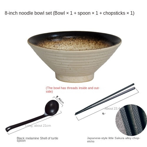Utsøkt japansk keramisk bollesett for ramen, suppe og ris | Luvikno