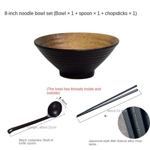 Utsøkt japansk keramisk bollesett for ramen, suppe og ris | Luvikno