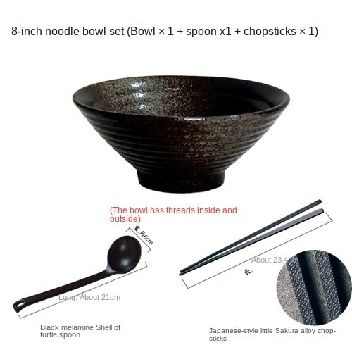 Utsøkt japansk keramisk bollesett for ramen, suppe og ris | Luvikno