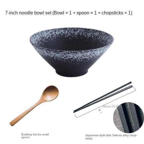 Utsøkt japansk keramisk bollesett for ramen, suppe og ris | Luvikno