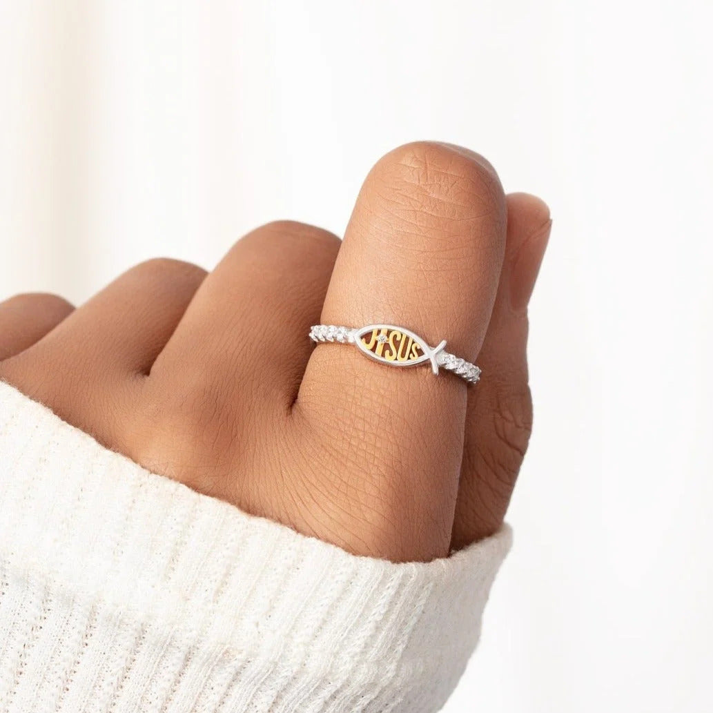 Jesus Ring - Hold deg nærmere Jesus Mer, Kobber Premium Materiale Luvikno