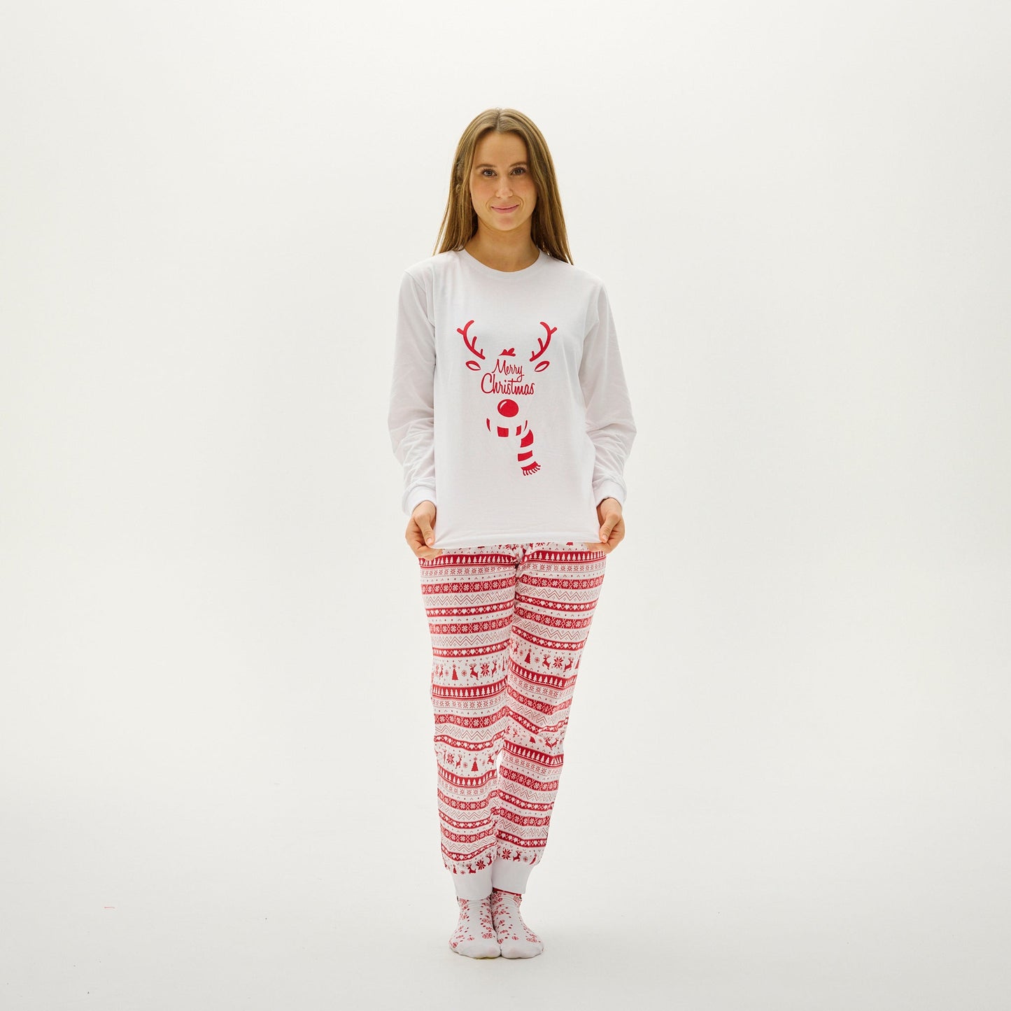 Luvik | Söpö joulupyjama Punainen - Naisille