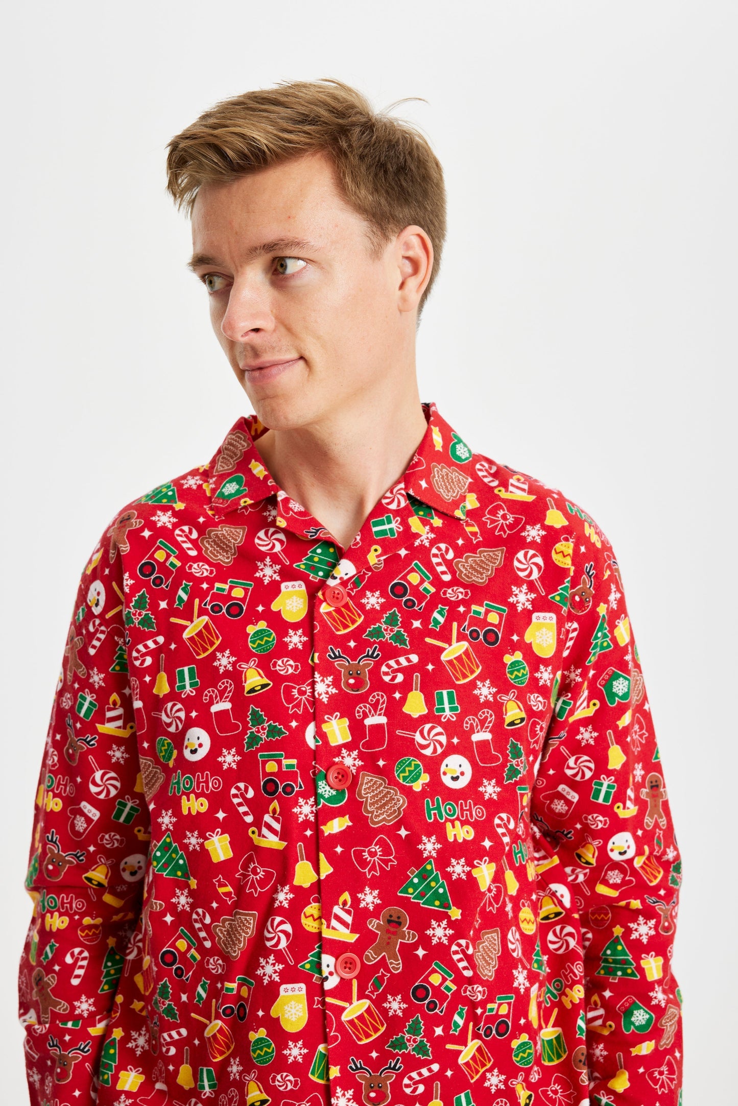 Luvik | Hulvattava joulupyjama flanelli punainen - miesten