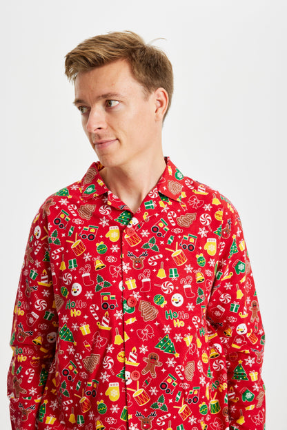 Luvik | Hulvattava joulupyjama flanelli punainen - miesten