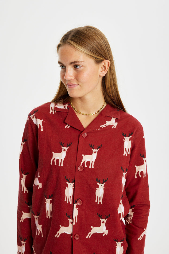 Luvik | Reinsdyr julesett flanell - Damer