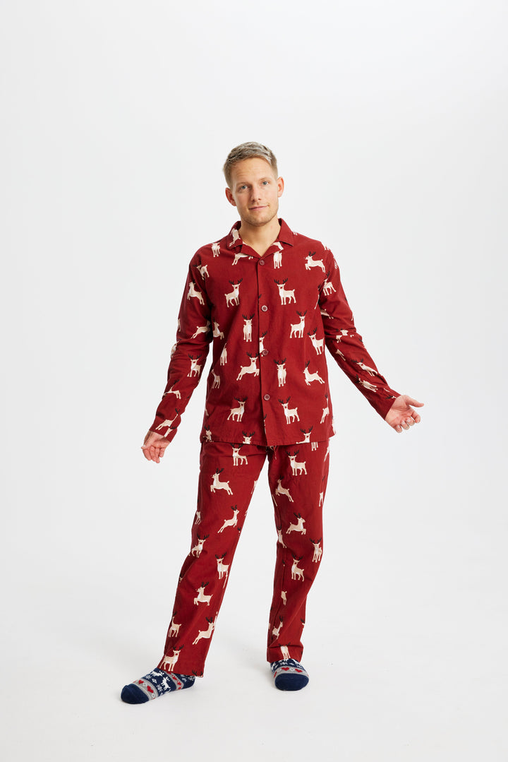 Luvik | Reinsdyr Julepyjamas Fleece - Menn