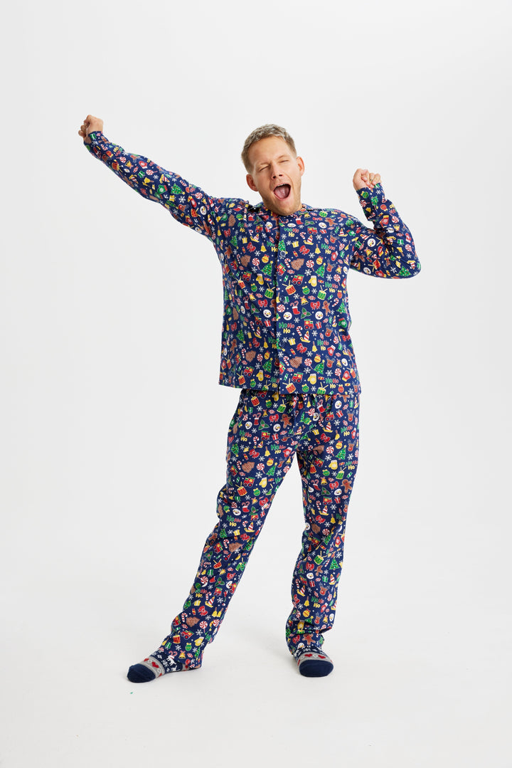 Luvik | Kooky julehåndkle flanell blå - Menn