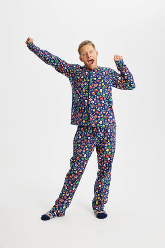 Luvik | Kooky julehåndkle flanell blå - Menn