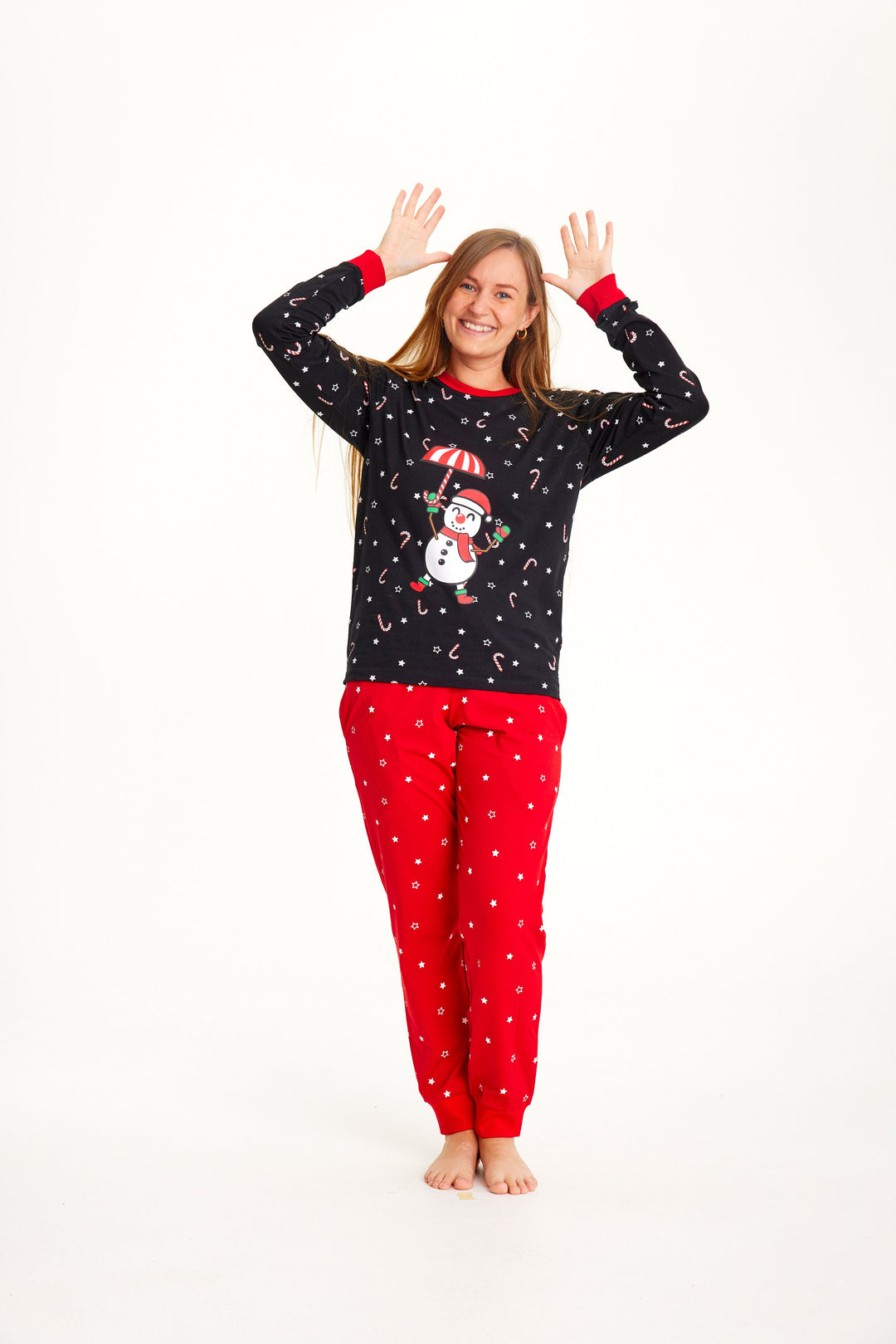 Luvik | Flygende snømann julepyjamas - Damer