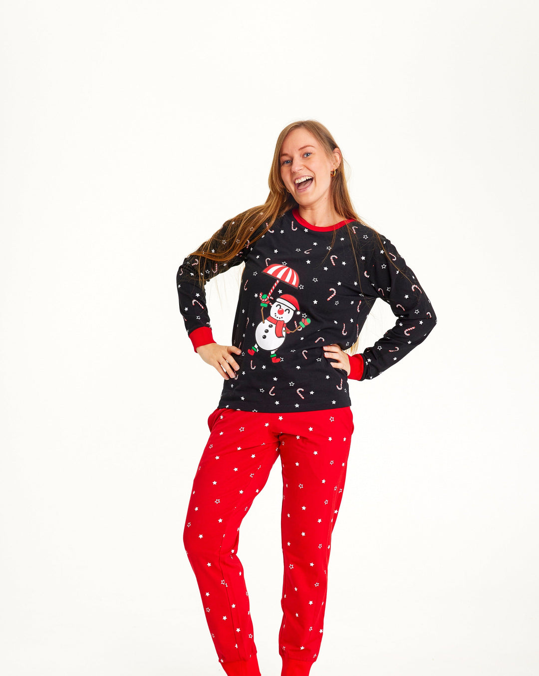 Luvik | Flygende snømann julepyjamas - Damer