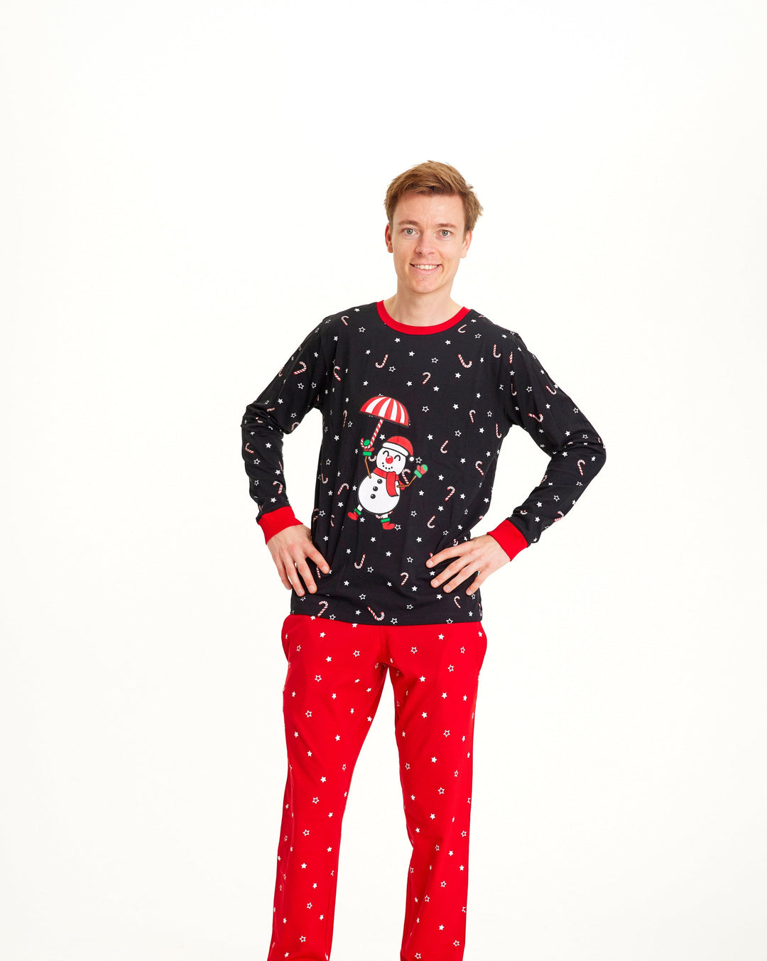 Luvik | Flygende snømann julepyjamas - Herrer