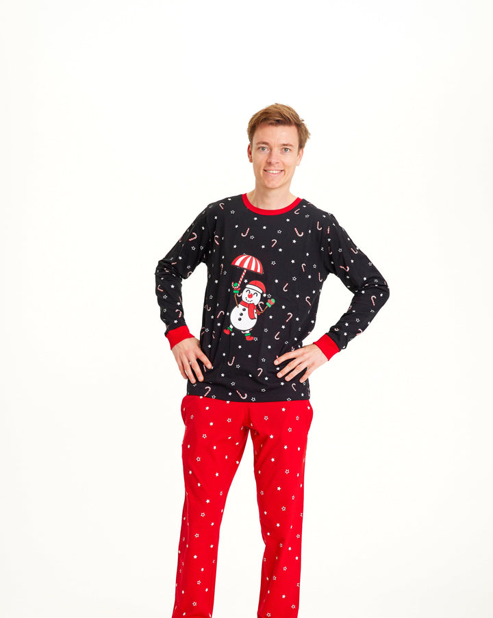 Luvik | Flygende snømann julepyjamas - Herrer