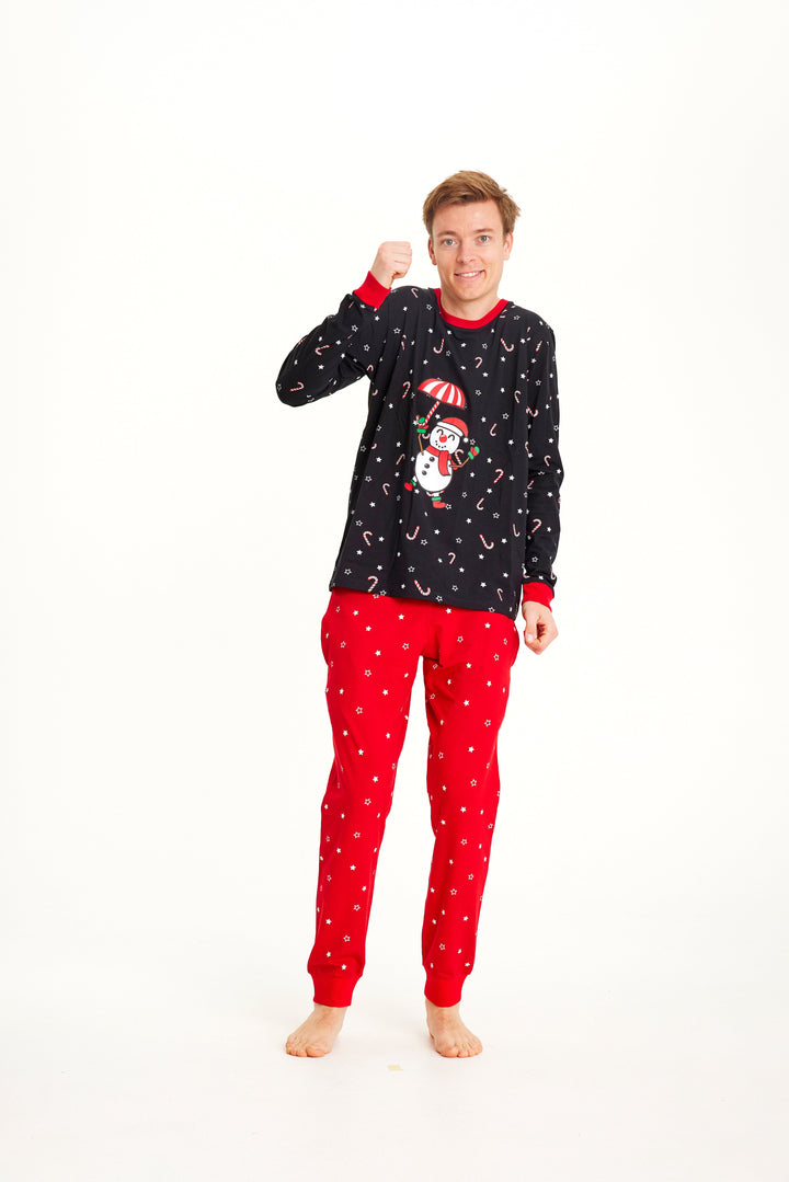 Luvik | Flygende snømann julepyjamas - Herrer