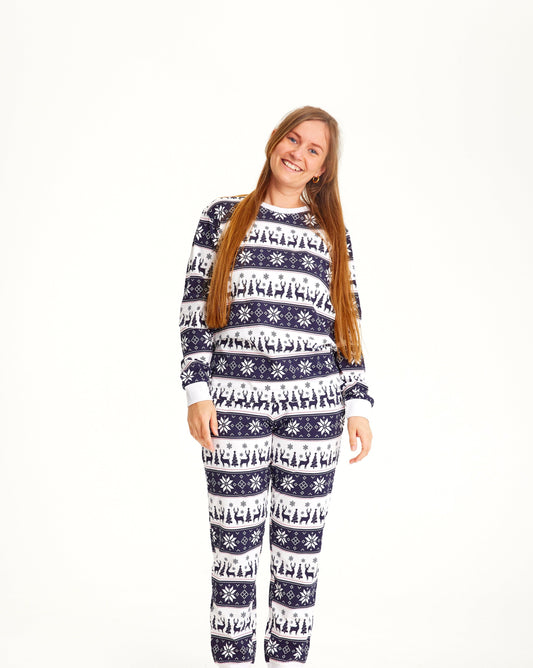 Luvik | Poron joulupyjama Navy - Naiset