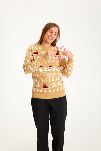 Luvik | Stilig julegenser Beige - Damer