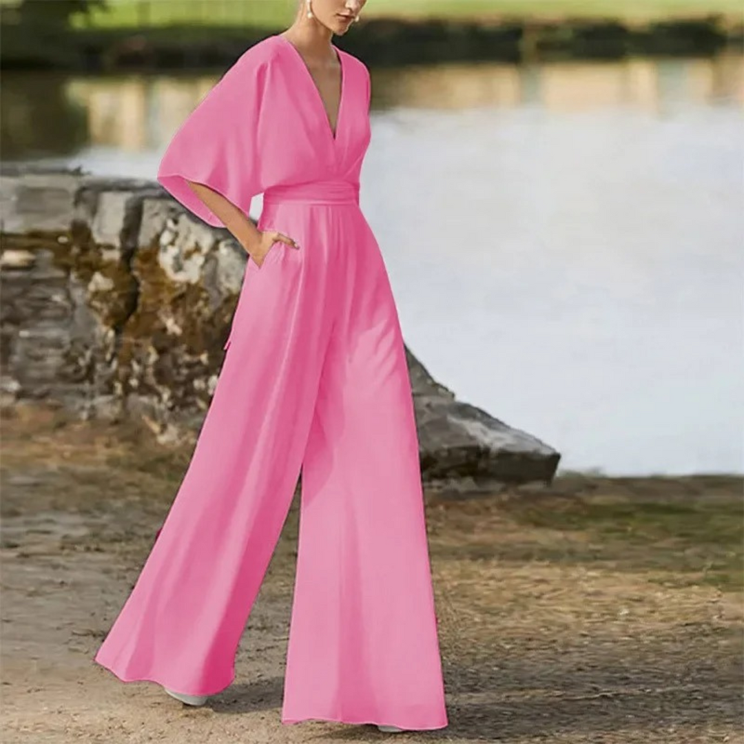 Luvik | A-linjainen kolmen neljänneksen hiha jumpsuit naisille
