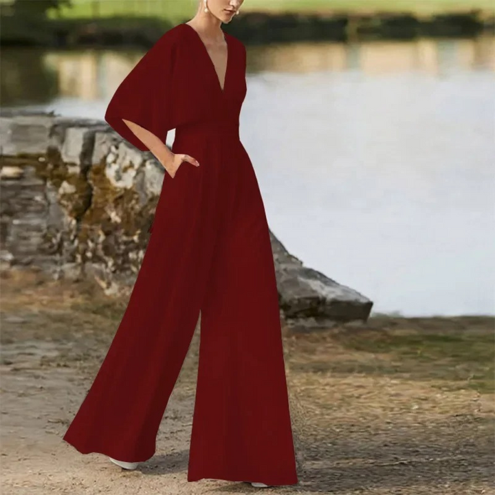 Luvik | A-linjainen kolmen neljänneksen hiha jumpsuit naisille
