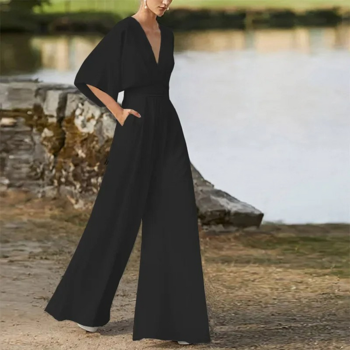 Luvik | A-linjainen kolmen neljänneksen hiha jumpsuit naisille