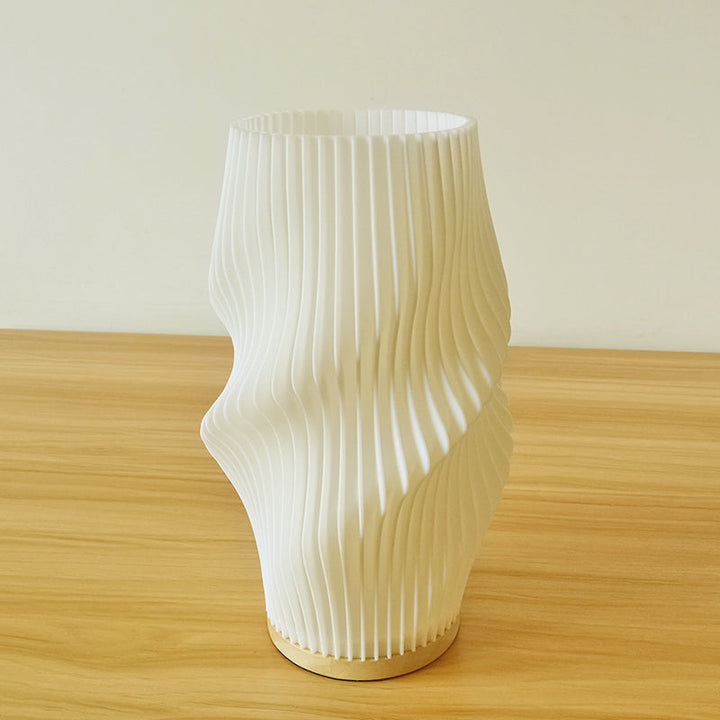 Luvikno | Frenchlight Bordlampe - Elegant Plisserte Bordlampe i Fransk Krem for Atmosfæriske Rom